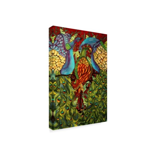 Holly Carr 'Three Peacocks' Canvas Art,30x47